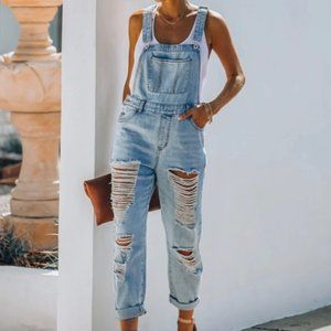 Dance & Marvel Distressed Overalls Women's Size S